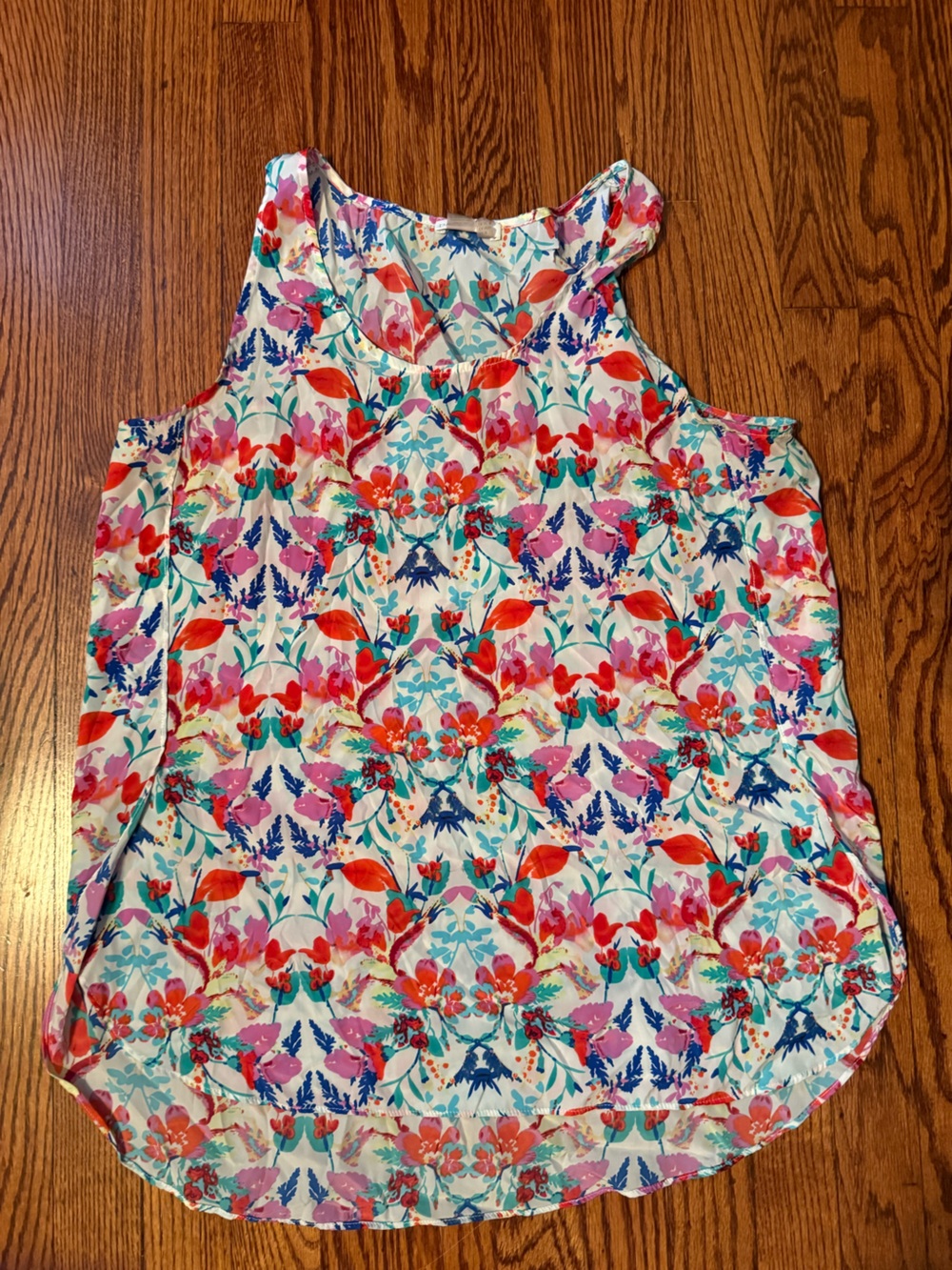 Dalia Floral Sleeveless Tank Top - White, Pink, Red, Blue, Purple, Teal